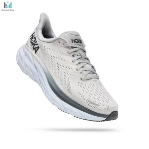 کفش هوکا کلیفتون 8 واید اورجینال طوسی مدل hoka CLIFTON 8 WIDE 1121374-LRNC