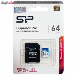 Silicon Power Superior Pro UHS-I U3 Class 10 100MBps microSDXC 64GB with SD Adapter-image2.jpg