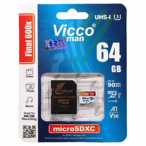 ViccoMan Final 600x Plus UHS-I U3 A1 v30 Class 10 90MBps microSDXC 64GB with SD Adapter-image2.jpg