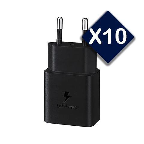 پک 10 عددی شارژر دیواری سامسونگ مدل EP-T1510 توان 15 وات اصلی سوپر فست شارژ