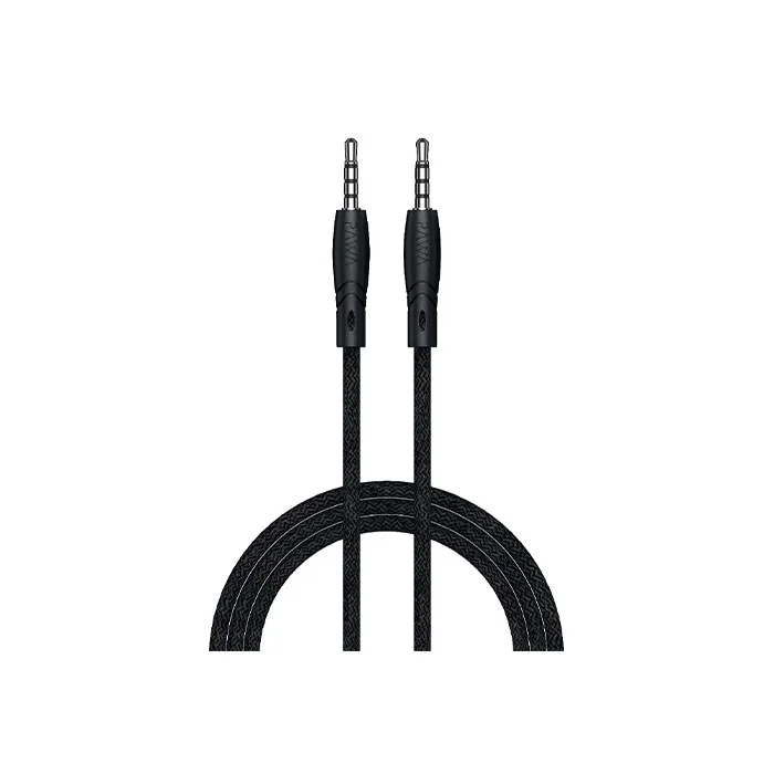 کابل AUX پاوا مدل PW-12BDAUX Braided به طول 1.2 متر