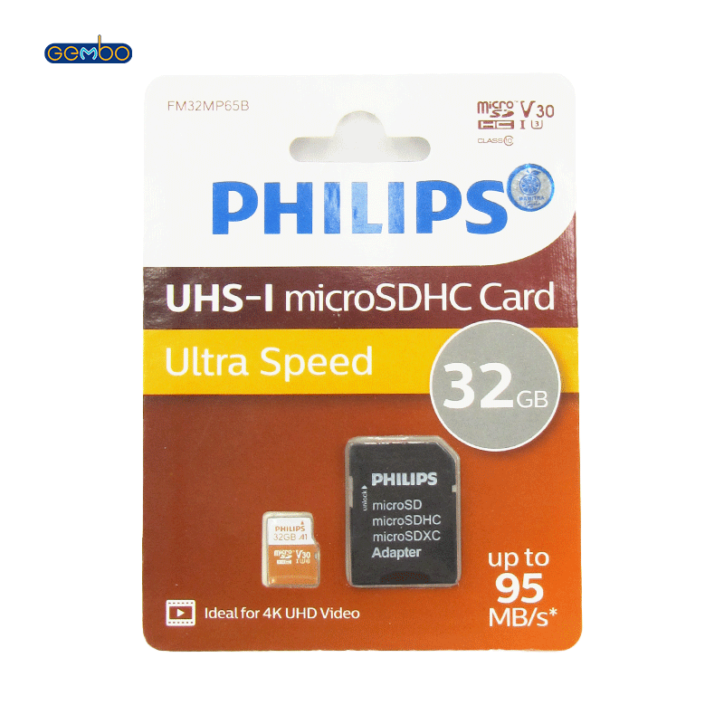 کارت حافظه micro SDHC فیلیپس مدل A1-V30 کلاس 10 استاندارد UHS-I U3 ظرفیت 32 گیگابایت