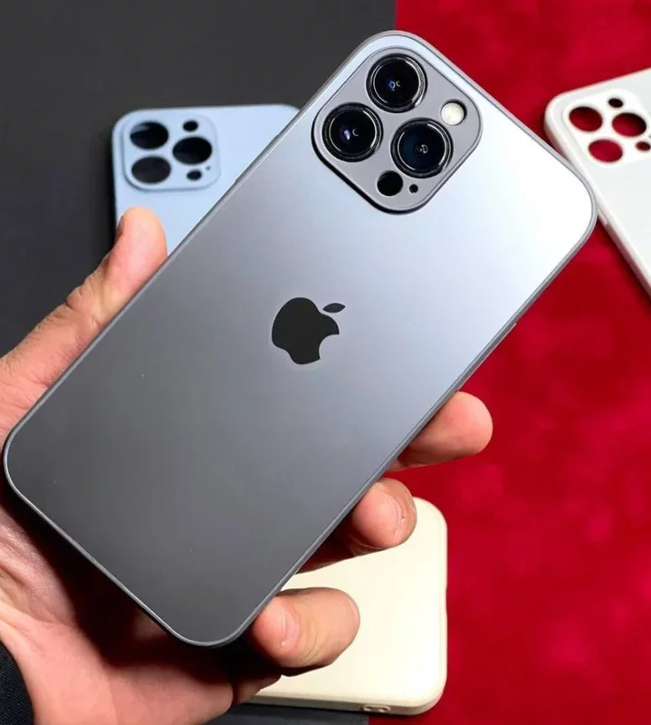 گارد سیلیکونی پشت گلس مات iPhone pro 13