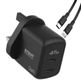 شارژر دیواری 45 وات پاوا مدل Stout Gan Travel Charge به همراه کابل USB-C به لایتنینگ