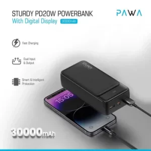 پاوربانک پاوا مدل Sturdy PD20W ظرفیت 30000 میلی آمپر ساعت