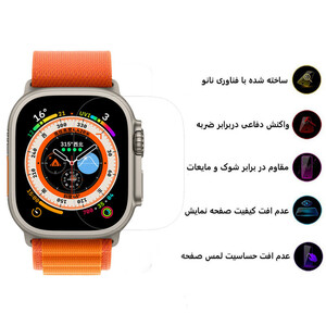 محافظ صفحه نمایش بوف مدل FullGlue-Clear مناسب برای اپل واچ 49 میلی متری سری Ultra