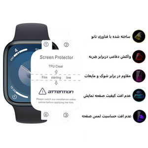 محافظ صفحه نمایش بوف مدل Hydrogel-New-2024 مناسب برای اپل واچ 45 میلی متری سری 7 / 8 / 9