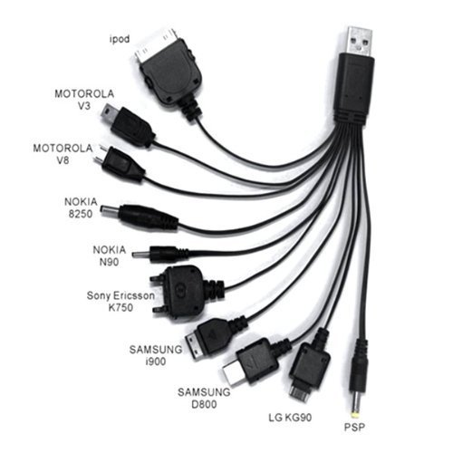 کابل شارژر USB چند منظوره یک به ده 1.5 متری ( تبدیل اختاپوسی )