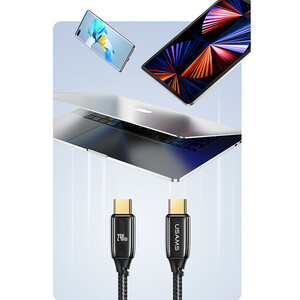 کابل USB-C یوسامز USAMS: مناسب برای شارژ سریع لپ‌تاپ و گوشی