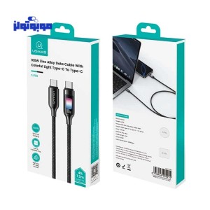 کابل سوپر فست شارژ تایپ‌سی به تایپ‌سی 100 وات 1.2 متری یوسامز SJ750
