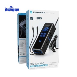 مبدل برق اینورتر و فندکی خودرو 300 وات پاورلوژی مدل PWCPI300W
