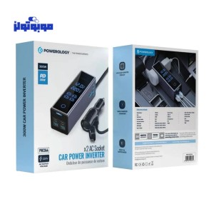 مبدل برق اینورتر و فندکی خودرو 300 وات  پاورلوژی مدل PWC044