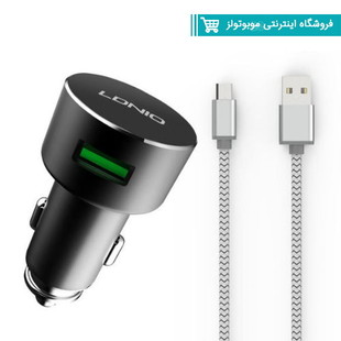 شارژر فندکی الدینیو مدل C308 همراه با کابل microUSB