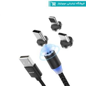 کابل تبدیل USB به Micro-USB / Lightning / USB-C آرسون مدل AN-M33 طول ۱ متر
