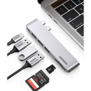 هاب 3 پورت Type C به USB 3.0 و درگاه کارت حافظه مدلCM251