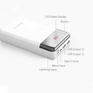 پاوربانک 30000 سه ورودی و سه خروجی یوبائو Yoobao 3 Input 3 Output 30000mah Powerbank 30W PD Quick Charghng