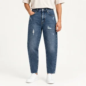 شلوار جین مام فیت آبی ZARA کم زاپ