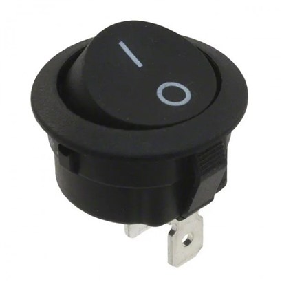 کلید راکر دایره ای صفر و یک مشکی 2 حالته (بسته 10 عددی)