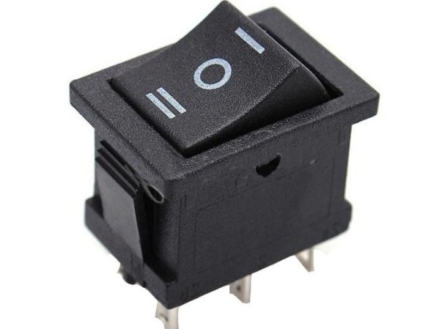 کلید راکر صفر و یک کوچک مشکی 3 حالته (بسته 10 عددی)