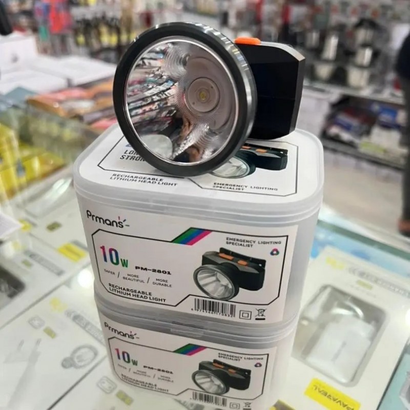 چراغ پیشانی بند 10 وات پرمنس 2801 prmans (هدلایت پیشانی بند شارژی)