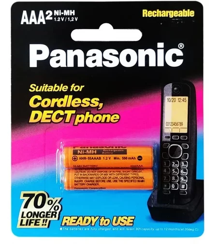 باتری شارژی نیم قلمی پاناسونیک اصلی (نارنجی) 650 میلی آمپر پک 2 عددی