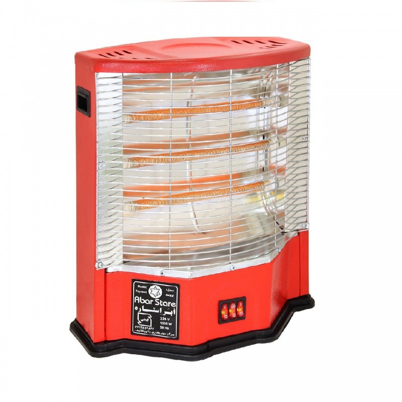 بخاری 4 شعله ایستاده فن دار مهر (1500وات المنت شیشه ای )