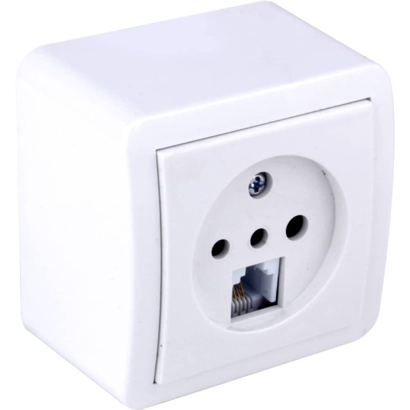 پریز تلفن روکار فردان الکتریک، سفید استاندارد