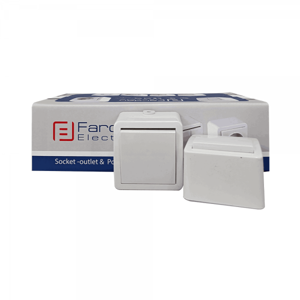 کلید تبدیل برق روکار فردان الکتریک استاندارد (مدل فانتزی ، سفید)