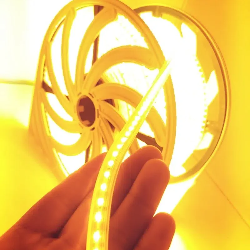 ریسه شلنگی ال ای دی نور انبه ای شاهچراغ (تراکم 120 لامپ برش 20 سانت) توان هر متر 8 وات ،گارانتی 2 سال