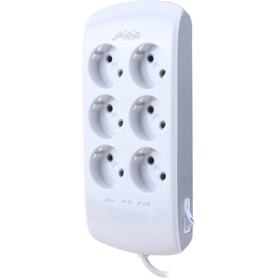 محافظ 6 خانه کامپیوتر و صوتی تصویری فروزش ، مدل لوتوس صفحه نمایش دیجیتال (کابل 1/8 متری)