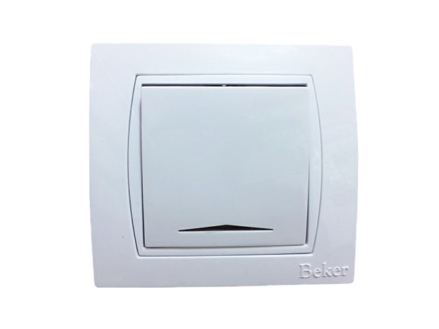 کلید تک پل برق توکار بکر (مدلBEKER) سفید