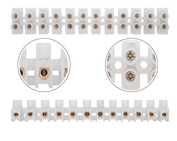 ترمینال شاخه ای برق سحاSAHA سایز 25 و 10 و 6 (مغزی برنج) شاخه 12 خانه ای