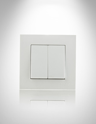 کلید دو پل برق توکار مدل ورتکس بهداد الکتریک