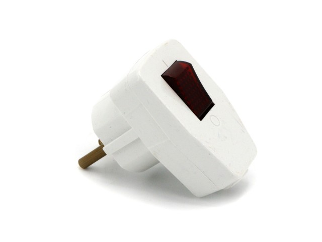 دوشاخه برق کلید دار نور الکتریک مدل تک پل 10 آمپر