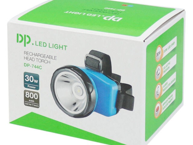 چراغ پیشانی بند 30 وات( هدلایت شارژی) دی پی DP