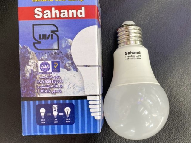 لامپ مهتابی LED حبابی 10 وات سهند (sahand)