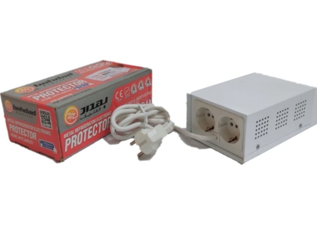 محافظ فلزی یخچال دو پریز 3500 ولت آمپر با کابل 180 سانتی بهداد الکتریک