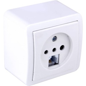 پریز تلفن روکار فردان الکتریک، سفید استاندارد