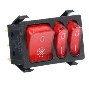 کلید سه پل هود و بخاری برقی (کلید 3 تایی راکری) 16 آمپر استاندارد