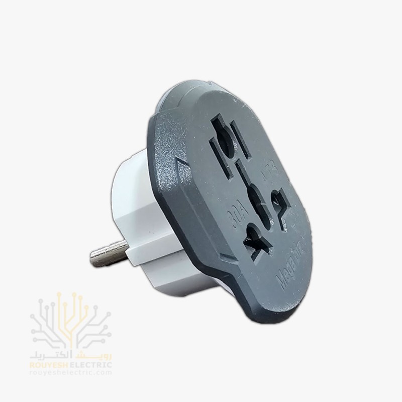 تبدیل 3 به 2 دوشاخه  برق نارکن ایرانی 30A آمپر(مبدل ۳ به ۲ دوشاخه برق)