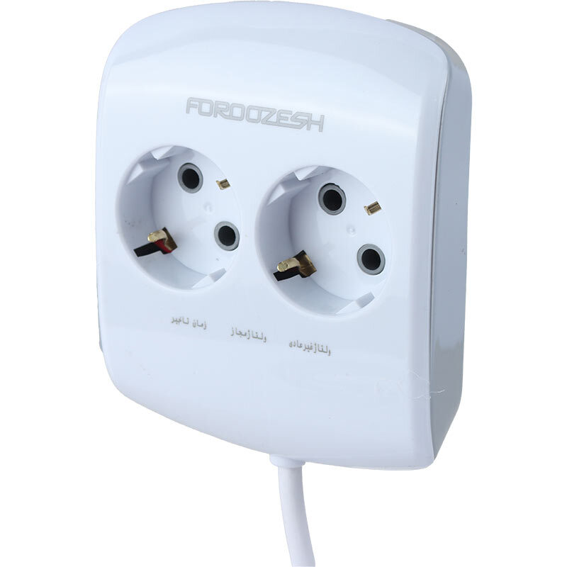 محافظ یخچال دو پریز فروزش مدل لوتوس صفحه نمایش دیجیتال (کابل 1/8 متر) سفید و مشکی