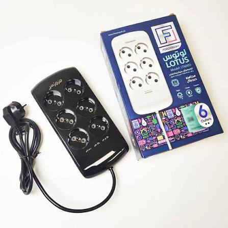 محافظ 6 خانه کامپیوتر و صوتی تصویری فروزش ، مدل لوتوس صفحه نمایش دیجیتال (کابل 2/8 متری) رنگ بدنه مشکی