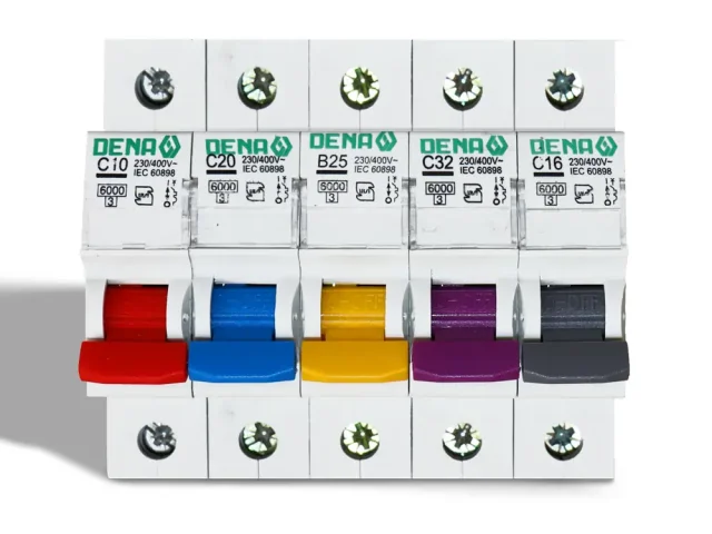 کلید مینیاتوری تک فاز دنا DENA (فیوز مینیاتوری تکفاز 10/16/25/32 آمپر) کلاس B-C تیپ 6000