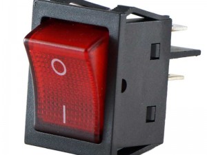 کلید تک پل صنعتی استاندار 30 آمپر توانکار، کلید راکر 0.1 بخاری تک حالته(مدل پهن مربع، چراغدار)