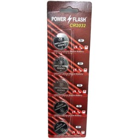باتری سکه ای پاور فلش POWER FLASH مدل 2032 (بسته 5 عددی)