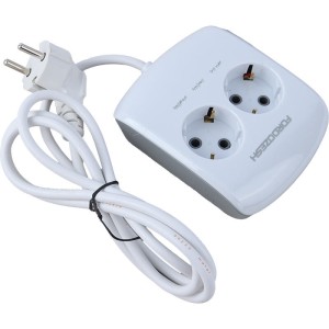 محافظ یخچال دو پریز فروزش مدل لوتوس صفحه نمایش دیجیتال (کابل 1/8 متر) سفید و مشکی