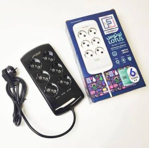 محافظ 6 خانه کامپیوتر و صوتی تصویری فروزش ، مدل لوتوس صفحه نمایش دیجیتال (کابل 2/8 متری) رنگ بدنه مشکی