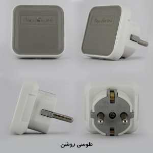 دوشاخه برق فلت میله آهنی استاندارد پایا الکتریک (ارت دار)