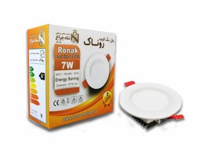 چراغ پنلی سقفی7 وات SMD  توکار شاه چراغ (هالوژن دایره ای، شاهچراغ مدل روناک)