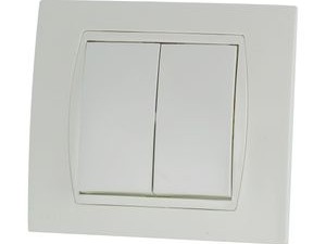 کلید دو پل برق توکار بکر (مدلBEKER) سفید